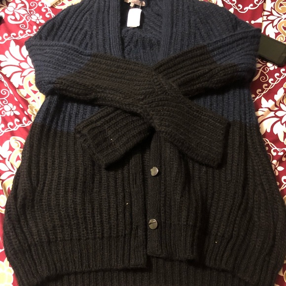 Halston Heritage coloblock knit cardigan sweater - Picture 3 of 6